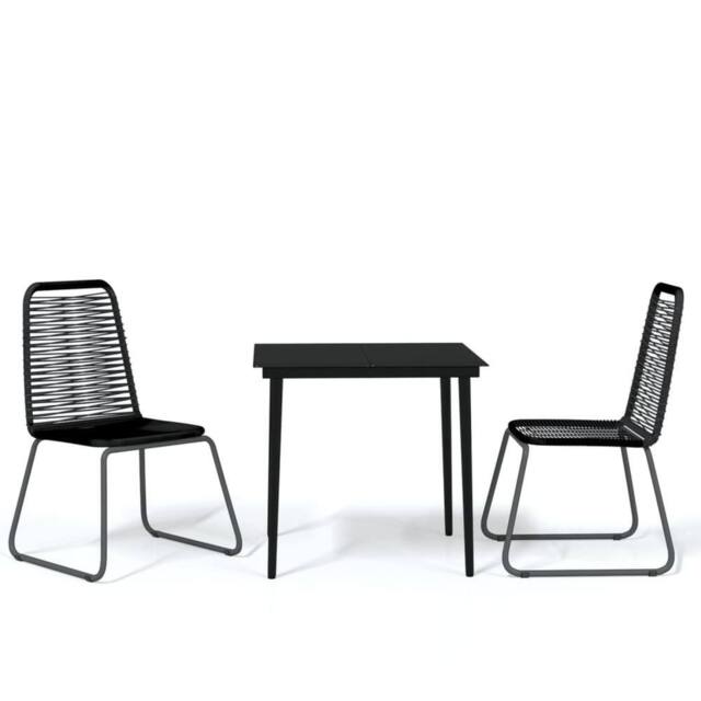 Berkfield Home 3 Piece Garden Dining Set Black - image 1