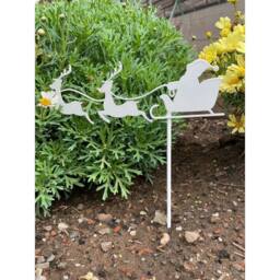 Poppyforge Santa Pot Pin Garden Art (Pack of 3) - H25 cm - White - thumbnail 5