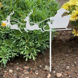 Poppyforge Santa Pot Pin Garden Art (Pack of 3) - H25 cm - White - thumbnail 3