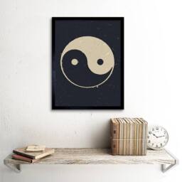 "Artery8 Taoist Philosophy Yin Yang Black White Affiche Framed Wall Art - Size: W12"" x H16""" - thumbnail 2