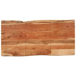 Berkfield Home Dining Table 140x70x76 cm Solid Acacia Wood in Brown - Size: 140 x 70 x 76 cm - thumbnail 4