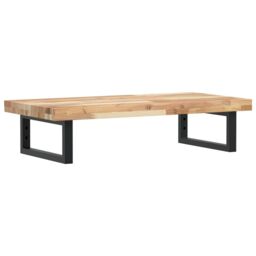 Berkfield Home Basin Shelf Wall Mounted Steel & Solid Wood Acacia in Brown - thumbnail 2