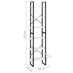 Berkfield Home Storage Shelf White 60x30x210 cm Solid Wood Pine - Size: 60 x 30 x 210 cm - thumbnail 9