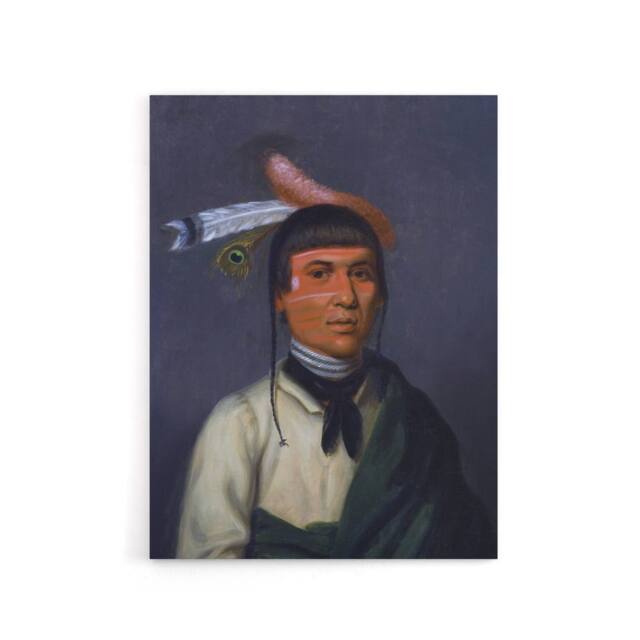 "Artery8 Henry Inman Chippewa Chief No Tin Portrait Canvas Wall Art Print - Size: W18"" x H24""" - image 1