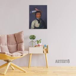 "Artery8 Henry Inman Chippewa Chief No Tin Portrait Canvas Wall Art Print - Size: W18"" x H24""" - thumbnail 3