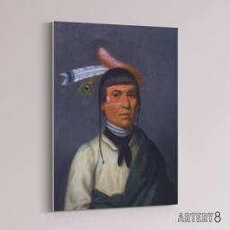 "Artery8 Henry Inman Chippewa Chief No Tin Portrait Canvas Wall Art Print - Size: W18"" x H24""" - thumbnail 2