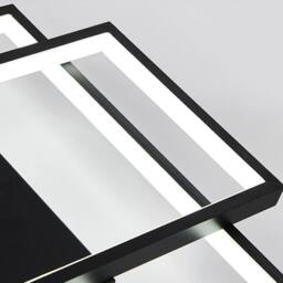 NIVOR 75W 3-Squares Black LED Ceiling Light Acrylic Flush Mount Lamp 6000K - thumbnail 8