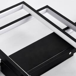 NIVOR 75W 3-Squares Black LED Ceiling Light Acrylic Flush Mount Lamp 6000K - thumbnail 7