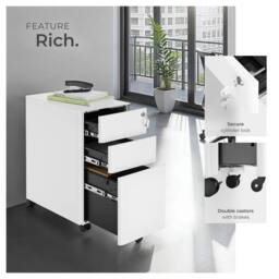 tectake Filing Cabinet Parvus in White - thumbnail 4