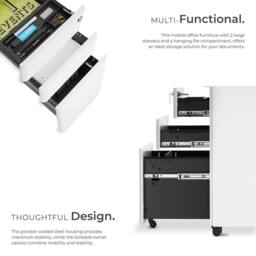 tectake Filing Cabinet Parvus in White - thumbnail 3