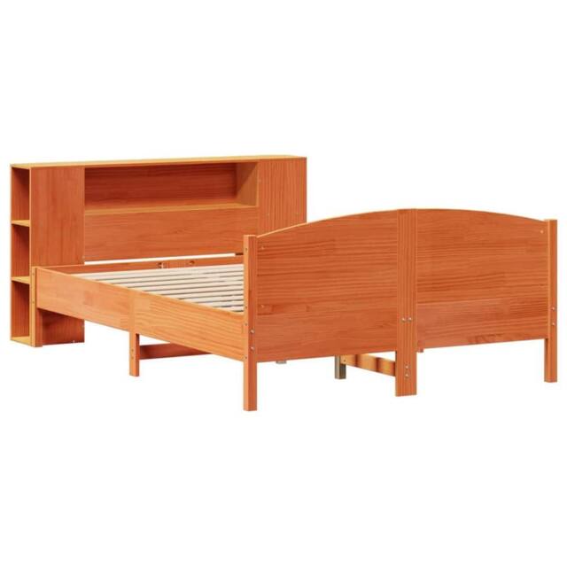 Berkfield Home Decorative Bookcase Bed without Mattress Wax Brown 140x200cm Soli - Size: 140x200 cm - image 1