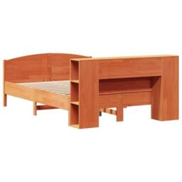 Berkfield Home Decorative Bookcase Bed without Mattress Wax Brown 140x200cm Soli - Size: 140x200 cm - thumbnail 6