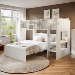 Flair Wizard L Shaped Triple Bunk Bed in White - Size: Single - thumbnail 1