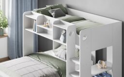 Flair Wizard L Shaped Triple Bunk Bed in White - Size: Single - thumbnail 3