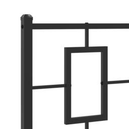 Berkfield Home Metal Bed Frame without Mattress with Headboard Black 90x190cm - Size: 90x190 cm - thumbnail 8