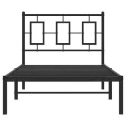 Berkfield Home Metal Bed Frame without Mattress with Headboard Black 90x190cm - Size: 90x190 cm - thumbnail 5