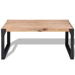 Berkfield Home Coffee Table Solid Acacia Wood 100x60x45 cm in Brown - Size: 100 x 60 x 45 cm - thumbnail 1