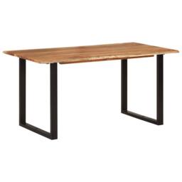 Berkfield Home Dining Table 154x80x76 cm Solid Acacia Wood in Brown - Size: 154 x 80 x 76 cm - thumbnail 1
