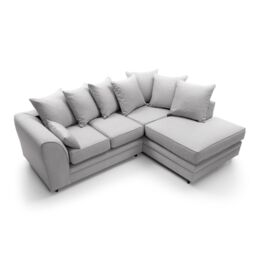 Abakus Direct Darcy Corner Sofa Right Hand Facing in Smart Linen Fabric in Light Grey - thumbnail 3