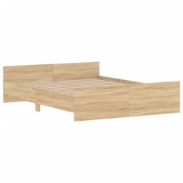 Berkfield Home Bed Frame with Headboard & Footboard Sonoma Oak 160x200 cm in Brown - thumbnail 3