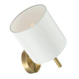 Happy Homewares Contemporary Bedside Wall Lamp with Toggle Switch & White Fabric Shade in Metallic Gold - thumbnail 4