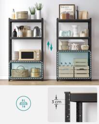 SONGMICS Boltless Garage Shelving Unit with 4 Steel Shelves in Black - thumbnail 5