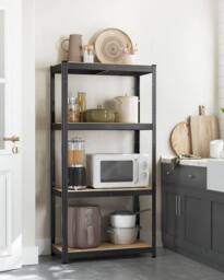 SONGMICS Boltless Garage Shelving Unit with 4 Steel Shelves in Black - thumbnail 2