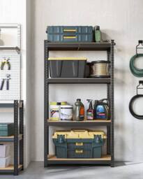 SONGMICS Boltless Garage Shelving Unit with 4 Steel Shelves in Black