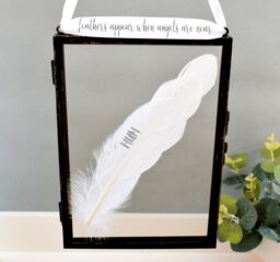 Amaya Rose Ltd In Memory of Mum Real feather Floating Picture Frame. Memorial Gift in Black - thumbnail 2
