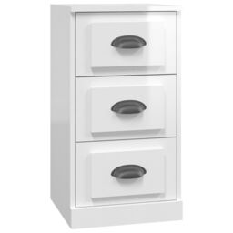 Berkfield Home Sideboard High Gloss White 36x35.5x67.5 cm Engineered Wood - thumbnail 2