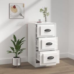 Berkfield Home Sideboard High Gloss White 36x35.5x67.5 cm Engineered Wood - thumbnail 6