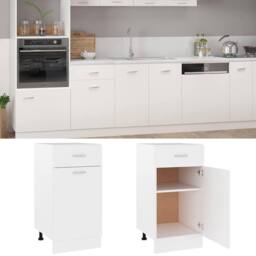 Berkfield Home Durable Drawer Bottom Cabinet White 40x46x81.5 cm Engineered Wood - thumbnail 3