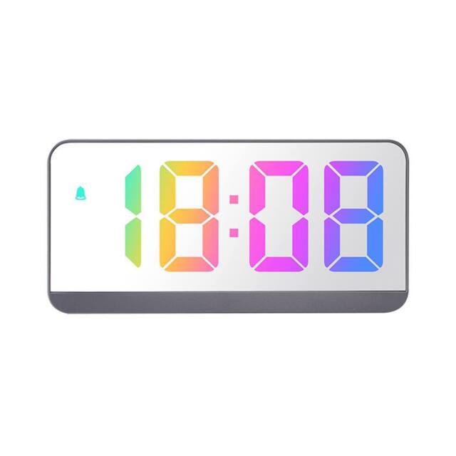 Leaper LED Large Electronic Clock with Colourful Font in Grey - image 1