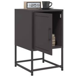 Berkfield Home Bedside Cabinet Black 36x39x60.5 cm Steel - thumbnail 5