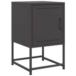Berkfield Home Bedside Cabinet Black 36x39x60.5 cm Steel - thumbnail 2