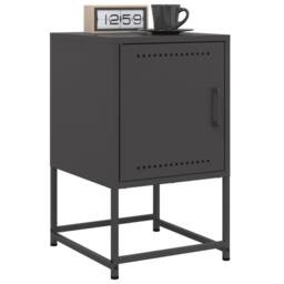Berkfield Home Bedside Cabinet Black 36x39x60.5 cm Steel - thumbnail 4