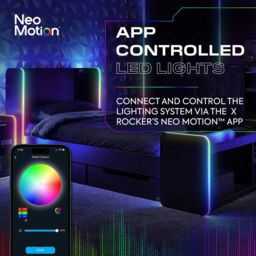 X Rocker Electra Single Bed with Trundle Drawers, Storage & LED Lights in Black - thumbnail 3
