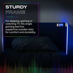 X Rocker Electra Single Bed with Trundle Drawers, Storage & LED Lights in Black - thumbnail 5