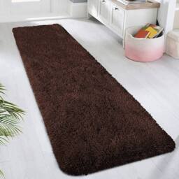 VOGREX 60 x 220 cm Brown Non Slip Long Hallway Runner Rug - Size: 60 cm x 220 cm - thumbnail 1