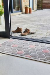 JVL Solemate® Hand Carved Honeycomb Doormat, 57 X 100 cm in Grey - Size: 57 cm x 100 cm - thumbnail 3