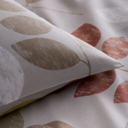 Portfolio Home Floral Leaf Trail Botanical Grey Bedding Duvet Cover Set in Natural - Size: Super King - thumbnail 2