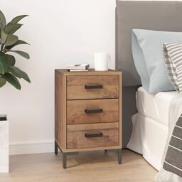 Berkfield Home Bedside Cabinet Brown 36x30x54 cm Solid Pinewood - Size: 36 x 30 x 54 cm - thumbnail 1