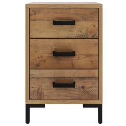 Berkfield Home Bedside Cabinet Brown 36x30x54 cm Solid Pinewood - Size: 36 x 30 x 54 cm - thumbnail 3