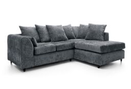 Furniture 786 Keria Chenille Fabric Right Hand Facing Corner Sofa in Grey - thumbnail 1