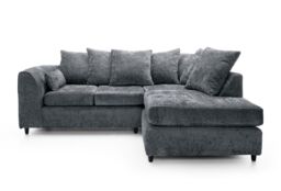 Furniture 786 Keria Chenille Fabric Right Hand Facing Corner Sofa in Grey - thumbnail 2