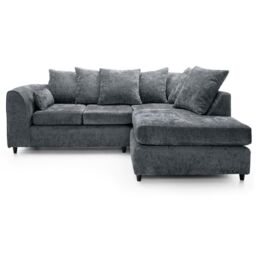Furniture 786 Keria Chenille Fabric Right Hand Facing Corner Sofa in Grey - thumbnail 3