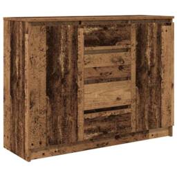 Berkfield Home Sideboard with Drawers Old Wood 100.5x35x76 cm Engineered Wood in Brown - thumbnail 3