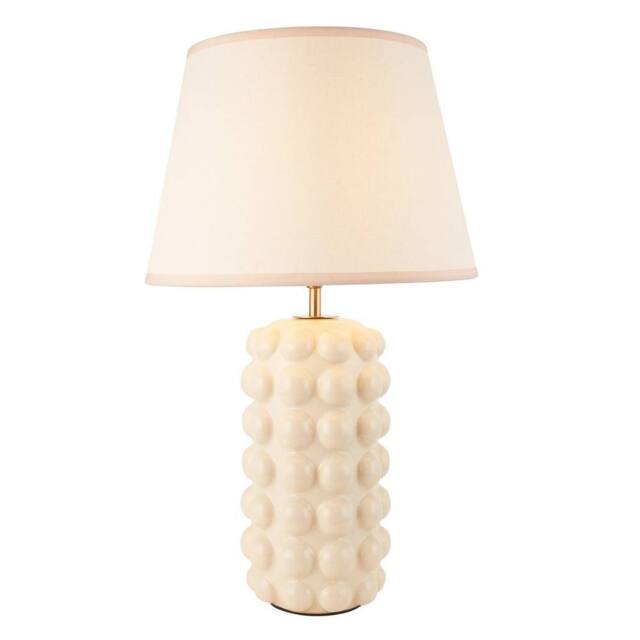 Netlighting Bobble White Table Lamp Fabric Ivy Shade 35cm B22 - image 1
