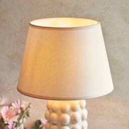 Netlighting Bobble White Table Lamp Fabric Ivy Shade 35cm B22 - thumbnail 4