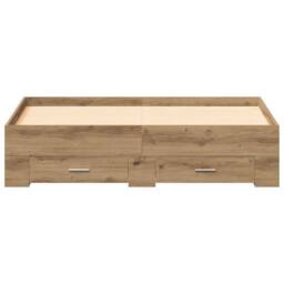 Berkfield Home Bed Frame with Drawers Artisan oak Engineered Wood 140 x 190 cm in Brown - thumbnail 6
